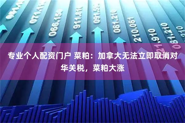 专业个人配资门户 菜粕:加拿大无法立即取消对华关税,菜粕大涨